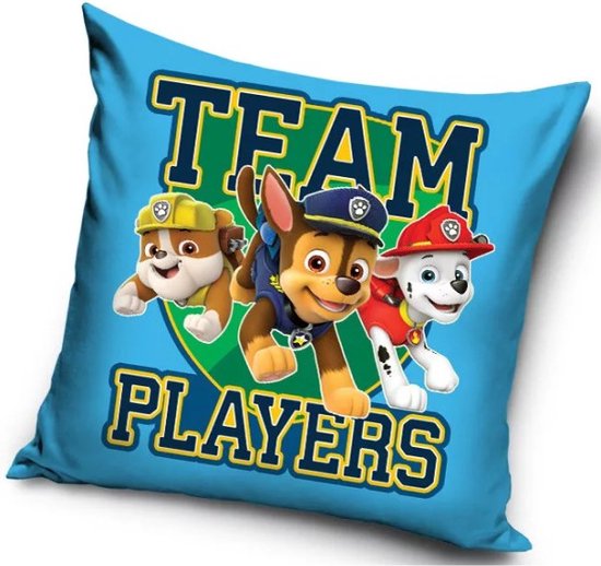 Sier Kussen - Paw Patrol Team Players - Chase / Marshall / Rubble - 40x 40 cm