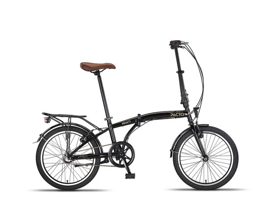PACTO ELEVEN FOLDING BIKE BLACK/GOLD 3v VOUWFIETS PLOOIFIETS SHIMANO 20 inch 20inch