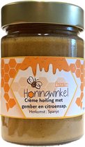 Honing met gember en citroensap - 450g Honingwinkel - Immuun Booster helpt tegen griep en verkoudheid