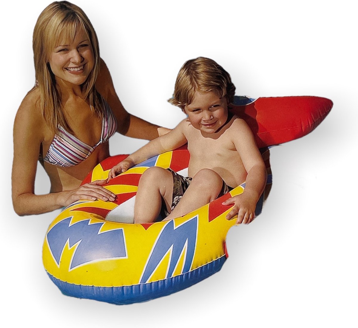 Opblaasbare Race Vliegtuig Kinder Bootje 107cm + Opblaasbare Bekerhouder