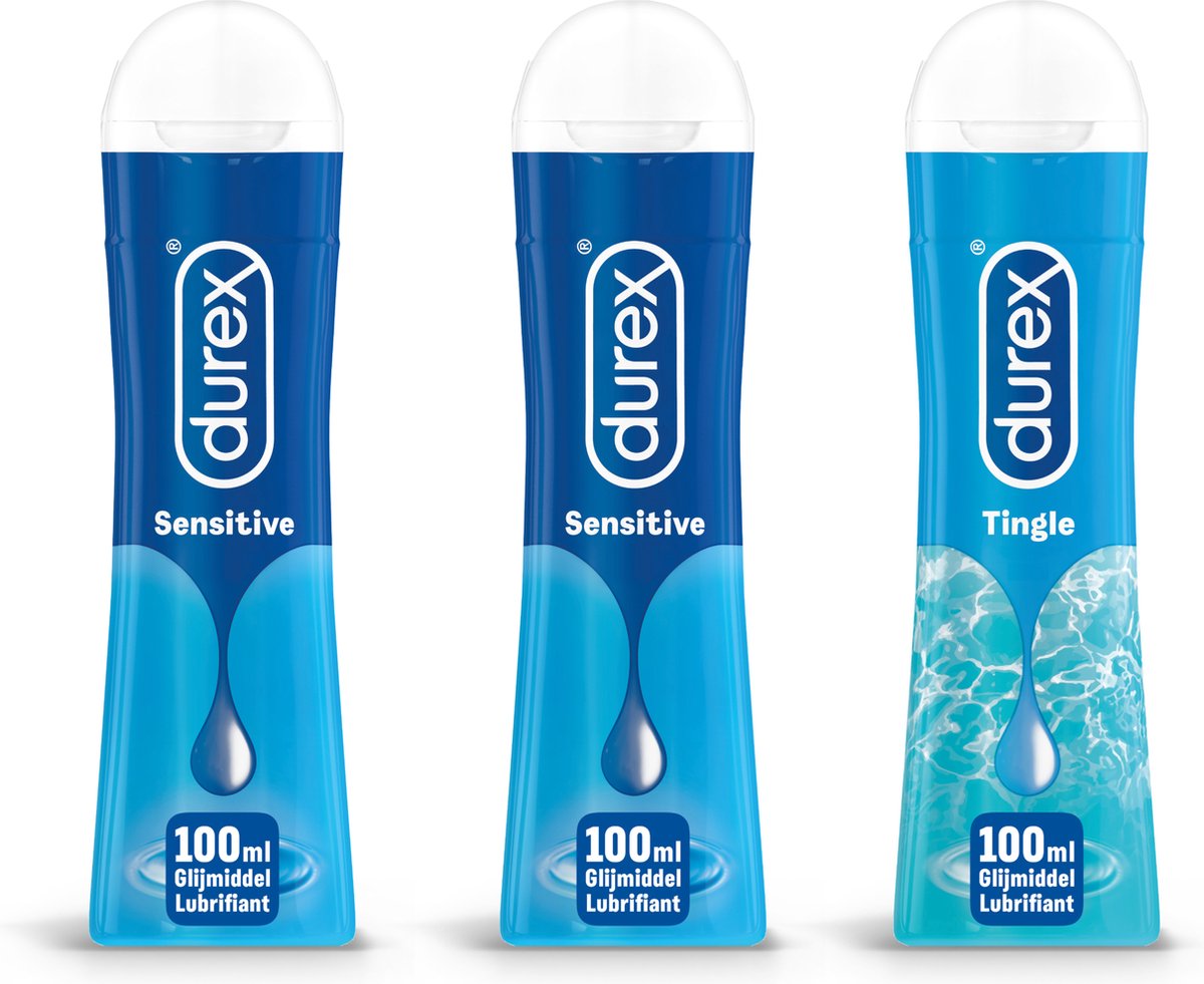 Goedkoopste Durex - 300ml Glijmiddel - Play Sensitive 2x100ml - Play Tingle 1x100ml - Voordeelverpakking