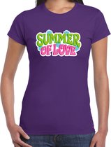 Toppers Jaren 60 Flower Power Summer Of Love verkleed shirt paars dames - Sixties/jaren 60 kleding L