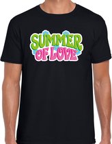 Jaren 60 Flower Power Summer Of Love verkleed shirt zwart heren - Sixties/jaren 60 kleding L