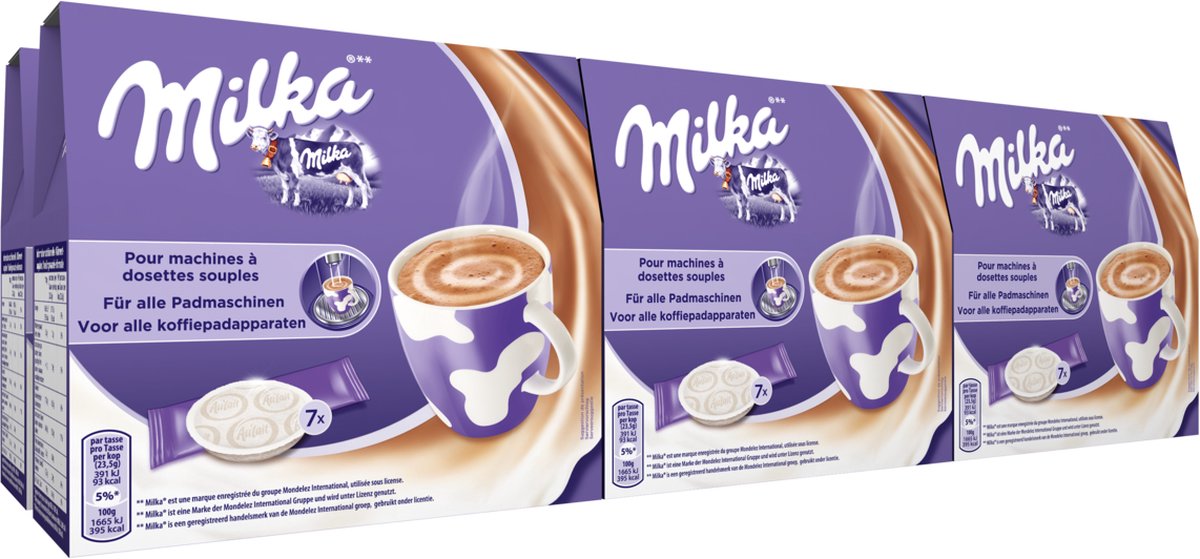 Senseo Milka Pads - 4 x 8 pads - chocolat chaud - pour votre machine Senseo®  | bol.com