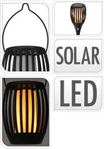 Tuinlamp Fakkel - Solar - LED vlameffect - 3-in1: prikspot, staand, hangend - 47cm