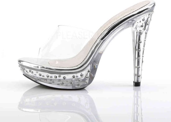 Fabulicious Sandales à talon - 44 Shoes- COCKTAIL-501SDT US 13 Transparent/Couleur argent