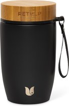 Retulp Big Mug Classic Black - Thermos - Lunchbox - 500 ml - Acier inoxydable - Zwart