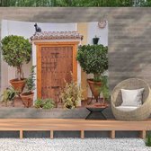 Ulticool - Porte Plantes Chat - Affiche Tapisserie - 200x150 cm - Groot tapisserie - Affiche jardin Tentures