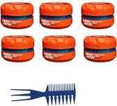 Nishmanwax 02 Hair Styling Wax Sport 6 stuks+ Styling Comb