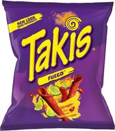 Takis Fuego, Chili & Lime - Gloeiend hete vurige chili peper chips - Bekend van TikTok & Youtube - 55g