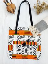 Handgemaakte draagtas met Afrikaanse print | Strandtas