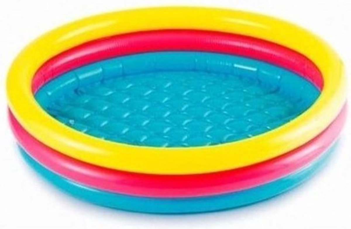 Kinderzwembad met kleurenprint - Multicolor - Ø 100 cm - Kinderen - Jongens - Meisjes - Baby - Peuter - 3 tot 6 jaar - PVC - Zwembadje - Zwemband - Strandbal - Opblaasbaar