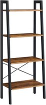 Signature Home Ladderplank - 4 planken - Vrijstaande boekenkast - Ladderplank met 4 treden - Metaal - Eenvoudige montage - Stabiel - Voor Woonkamer - Slaapkamer - Keuken - 34 x 56 x 137,5 cm