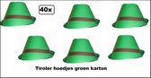40x Party tiroler hoedjes groen karton - festival |fun |Tiroler| bier feest |oktoberfest| edelweis| bloem |Oostenrijk |Apres ski