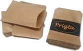 Prigta - Papieren zakjes - Bruin - 13,5x18 cm - 50 stuks - 50 gr/m2 natron kraft / cadeauzakjes