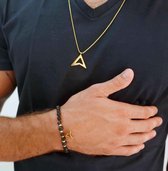 Ketting heren staal goud Mauro Vinci Reversed met geschenkverpakking - Goudkleurige halsketting