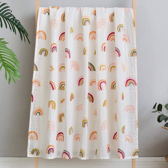 Hydrofiele doek XL - 120x120 cm - Regenboog - Baby Inbakerdoek van Jollein — afbeelding 3