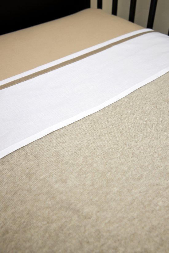 Meyco Baby Knit Basic ledikant deken - sand melange - 100x150cm van Meyco — afbeelding 3