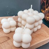 Set van 3 bubble kaarsen - 3 kaarsen met bubbelmotief - bubbel kaars - bubbelkaars - sfeerlicht - Paper Bricks® decoratieve kaars