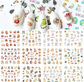 Nagel stickervel dieren met 9 designs water transfer stickers | egel, vos, herfst nail art | nagelstickers | Sparkolia