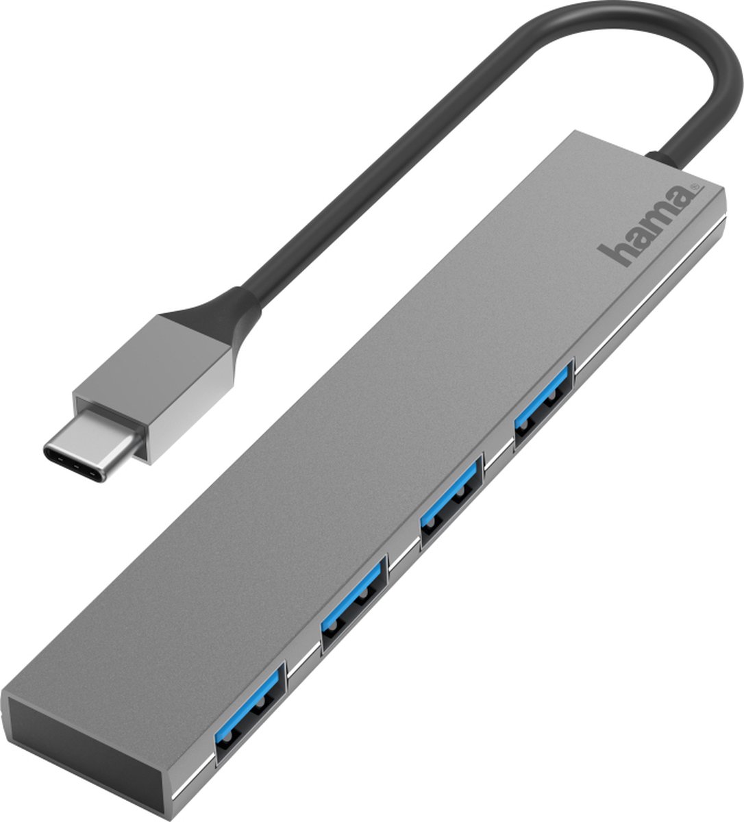 Hama 00200101 4 poorten USB-C (USB 3.2 Gen 2) multiport hub Zilver