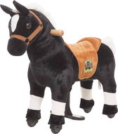 Animal Riding Paard Mararadscha Zwart XS / Mini Rijdend paardenspeelgoed - paardenspeelgoed - zadelhoogte 44 CM - Afneembaar zadel.