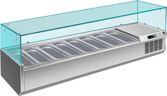 Koelvitrine - Glazen Opzet - 8x GN1/3 - Saro VRX1800/380 323-1040 - Horeca & Professioneel