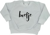 Witte sweater baby met tekst 'Boefje' - Maat 62 - Kraamcadeau - Babyshower - Babykleding