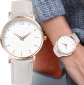 Dames Horloge | Wit/Rosé | Roestvrij staal | Leer | Watch