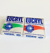 2 X Eucryl poeder mint 50 gram verwijdert vlekken