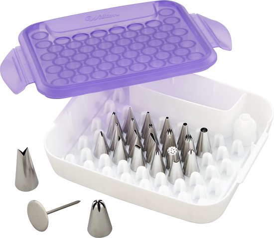 Wilton Spuitmondjes Deluxe Set – Garneerspuit voor Taartdecoratie – 22 Stuks