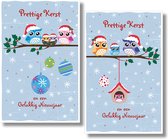 MGPcards - 2 doosjes à 10 Luxe dubbele wenskaarten - Kerst/Nieuwjaar - Foliebewerking - Witte envelop - 10.5 x 16 cm - 2 Motieven per doosje