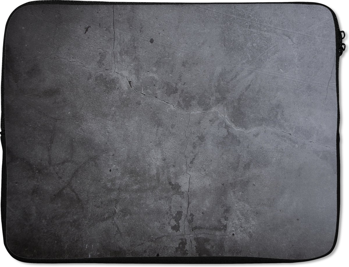 Laptophoes - Beton print - Grijs - Industrieel - Laptop sleeve - Cover - Case - 17 Inch - Neopreen
