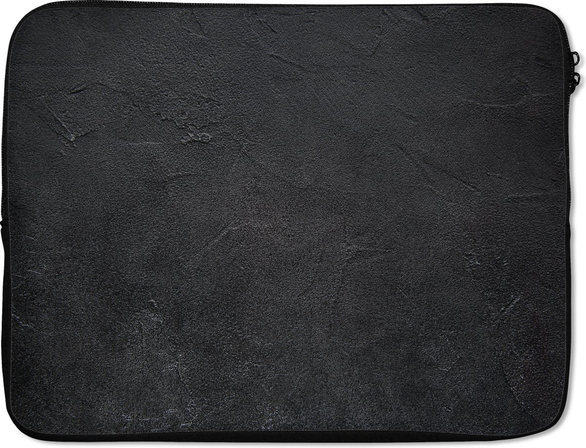 Laptophoes - Beton print - Grijs - Zwart - Industrieel - Laptop sleeve - Laptop - Laptop cover - 17 Inch - Soft sleeves