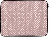 Laptophoes - Roze - Wit - Stippen - Keuken - Laptop sleeve - Laptop hoes - Laptop - 15 6 Inch - Laptophoes patroon - Schoolspullen tieners