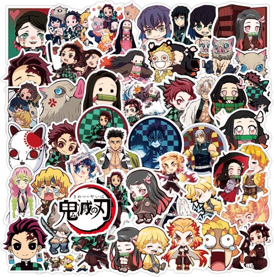 Demon Slayer Stickers - 50 Stuks - Anime - Manga - Cosplay - Kimetsu no Yaiba - Tanjiro - Nezuko -  Zenitsu - 