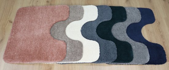 Tapis de toilette Soft taupe 50x60 antidérapant avec évidement 21cm