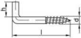 TOOLCRAFT 159598 Rechte schroefhaken 50 mm Galvanisch verzinkt staal 100 stuk(s)