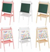 Krijtbord - Krijtbod voor Kinderen - Whiteboard - 2-in-1 - Magnetisch - Schoolbord - Kids - Tekenbord - Schrijfbord - Staand - Roze