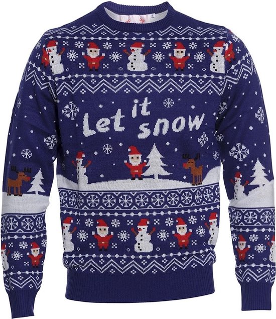 Foute Kersttrui Dames & Heren - Christmas Sweater "Let it Snow" - Mannen & Vrouwen Maat L - Kerstcadeau