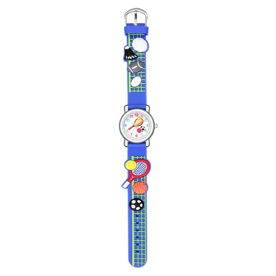 Kinderuurwerk Balsport Blauw Horloge 3D bol