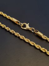 Diamond Boss - Rope Ketting - 50 cm - Goud plated