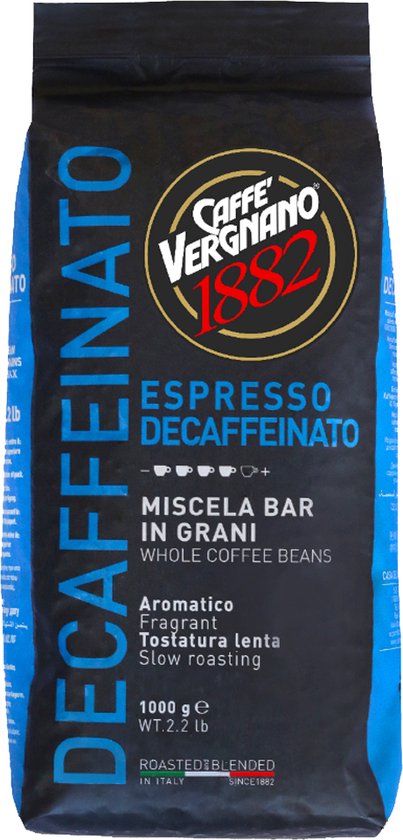 Caffè Vergnano 1882 Espresso Decaffeinato - koffiebonen - 1 kilo