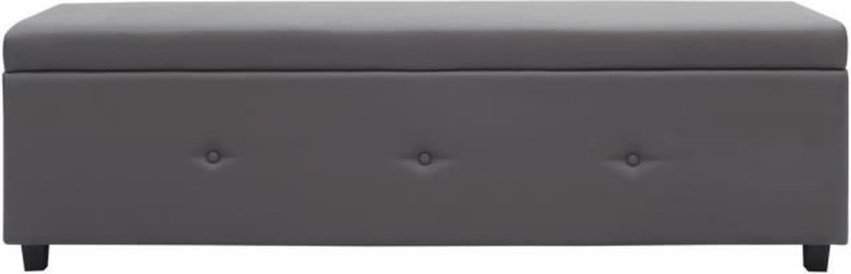 Bank met opbergruimte - Klassiek grijs imitatie bedeinde - L 160 cm