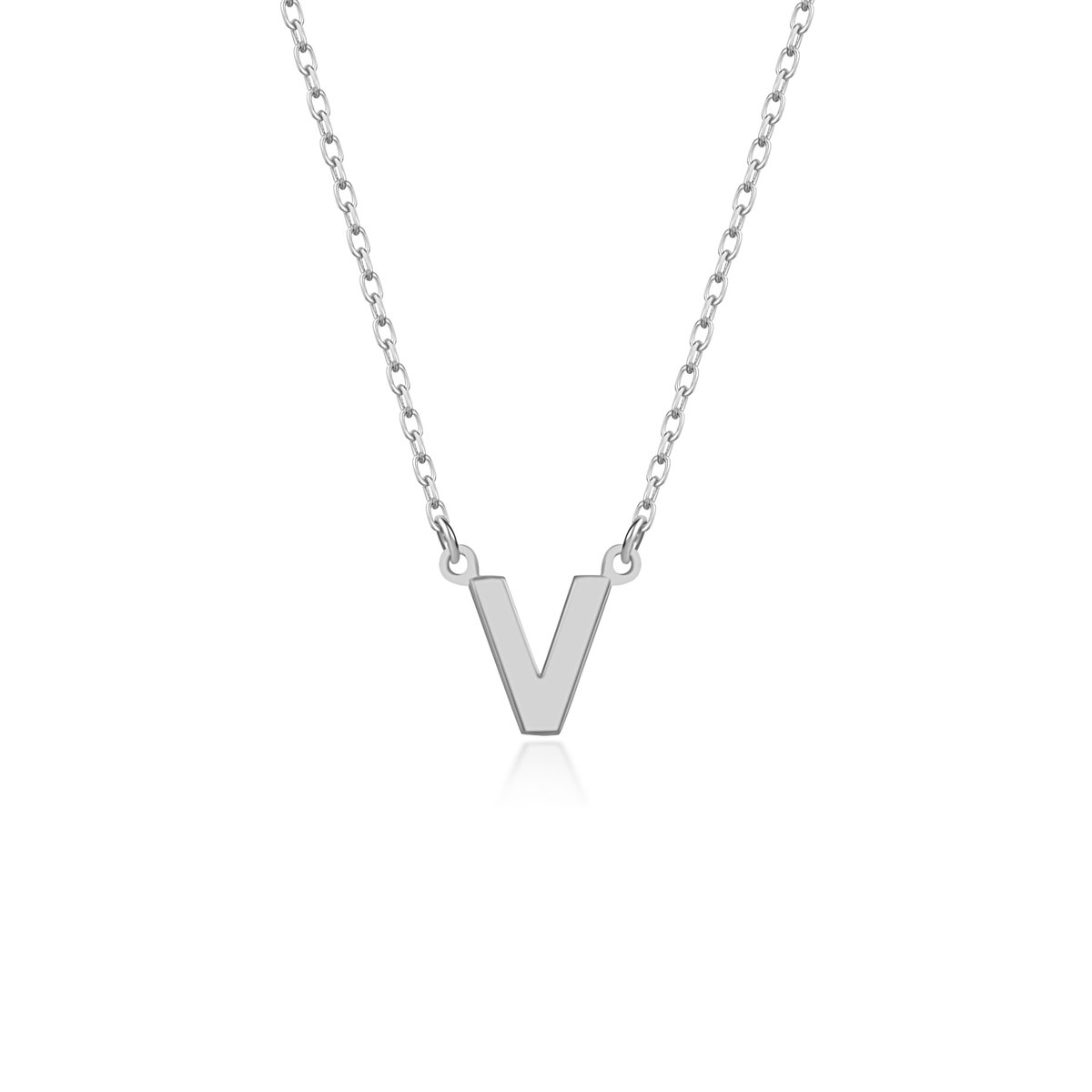 Letter V Initial Ketting Zilver (925 sterling) Trendy Minimalistisch Combi Bedel Zilverkleurig Dames Meisje | Cadeau Voor Vrouw