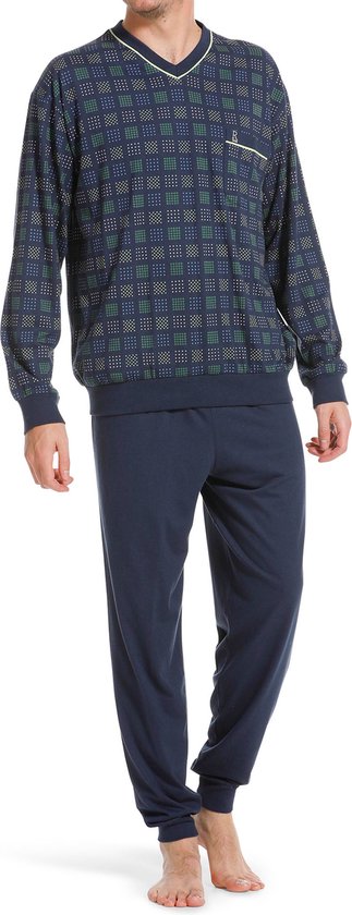 Robson Heren pyjama Modal - Blocks - 50 - Groen