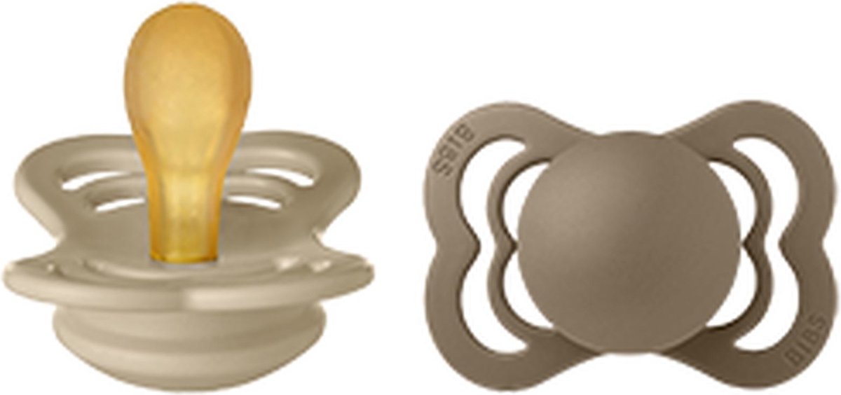 Goedkoopste BiBS - Supreme Collection - Stage 1 Fopspeen - 0/6 maanden - 2 stuks - Vanilla / Dark Oak