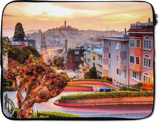 Laptophoes - San Francisco - Park - Bomen - Stad - Skyline - Licht - USA - Laptop hoes - Laptop case - Laptop - 15 6 Inch