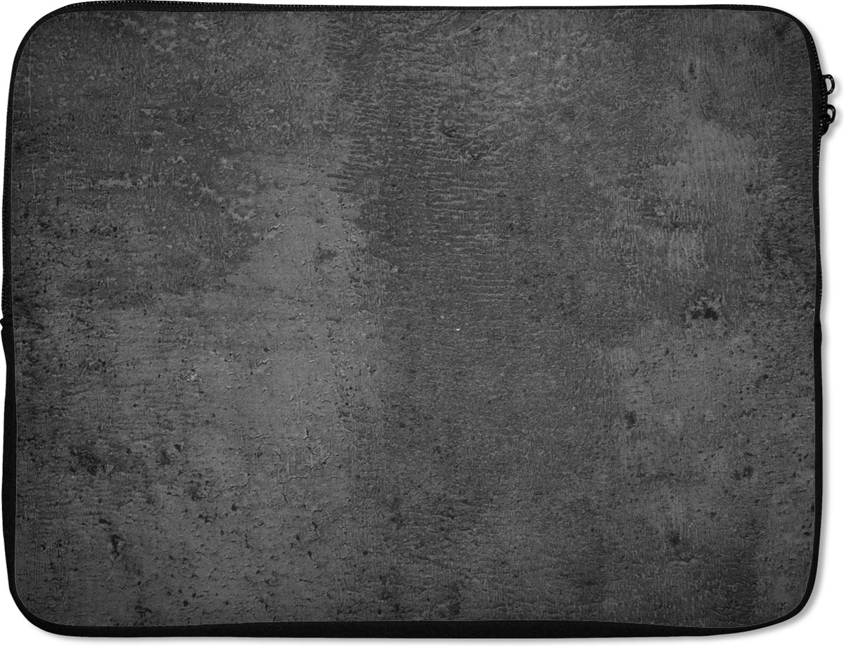 Laptophoes - Beton print - Retro - Grijs - Abstract - Cover laptop - Sleeve - 17 Inch