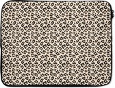 Laptophoes - Panterprint - Luipaard - Dieren - Beige - Laptop hoes - Laptop sleeve - Laptop - 15 6 Inch